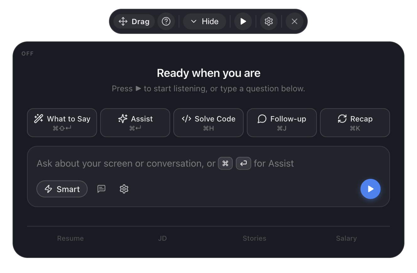 Clarity’s current empty-state interface, rendered from its application source: Ready when you are, assistance actions, and a question composer.